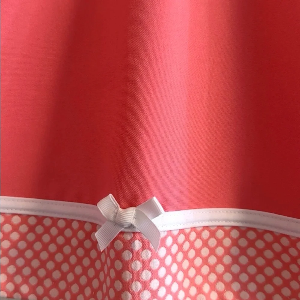 Bonnie Jean Pink and White Sleeveless Dress with A Polka Dot Trim and White Bows